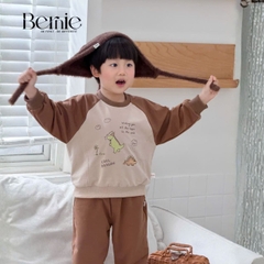 Set bộ thu đông phong cách Cool Dragon cho bé trai áo tay dài raplang kèm quần size 9 tới 26kg BERNIE H0426B21