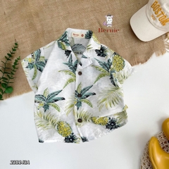 Áo sơ mi đũi đi biển cho bé trai bé gái họa tiết nổi bật áo đi chơi sành điệu 1 đến 7 tuổi BERNIE
