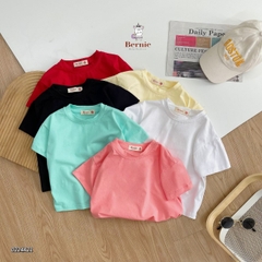 Áo phông trơn basic ngắn tay unisex cho bé trai bé gái cotton 4 chiều nhiều màu Bernie 1 đến 7 tuổi