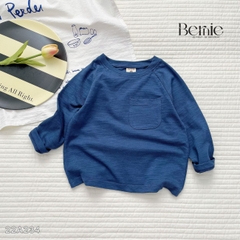 Áo phông trơn dài tay unisex cho bé trai gái BERNIE cotton xược mềm mại nhiều màu 8 đến 25kg 22A234