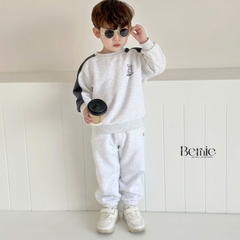 Set bộ quần áo thun dài tay thu đông cho bé trai chất liệu nỉ bông 1 đến 7 tuổi BERNIE H0924B43