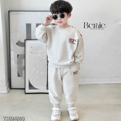 Set bộ thể thao tay dài phối màu chất da cá họa tiết 92 cho bé trai size 1 đến 7 tuổi BERNIE T1024B03