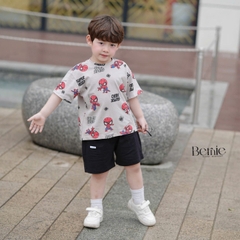 Set bộ siêu nhân Super hero tay ngắn cho bé trai kèm quần short size 9 tới 28kg  BERNIE H1124B40