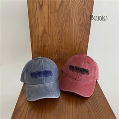 Mũ lưỡi trai jean thêu chữ nổi unisex cho bé trai bé gái phong cách Hàn quốc BERNIE 48-52cm cho bé 2 đến 6 tuổi