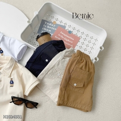 Set bộ cộc tay thun cotton họa tiết hình in lạ mắt phong cách hàn quốc cho bé trai 1 đến 7 tuổi BERNIE H1024B31