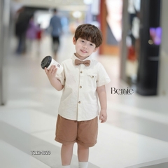 Set sơ mi bé trai công tử kèm nơ cho bé thôi nôi sinh nhật sự kiện size 9 tới 28kg BERNIE T1124B23