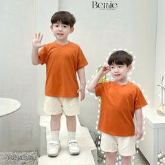 Áo thun unisex tay ngắn raplang chất cotton cho bé mặc đi học đi chơi 1 tới 7 tuổi BERNIE 0624A03