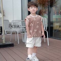 Set bộ tanktop họa tiết in trần cún cho bé trai kèm quần short 9 đến 25kg BERNIE H0225B31