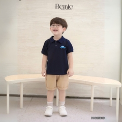 Set bộ polo tay ngắn cho bé trai họa tiết thêu ô tô kèm quần short kaki size 9 tới 25kg BERNIE H0625B36