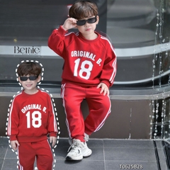 Set bộ dài thể thao unisex họa tiết hình in Double kèm quần dài cho bé trai bé gái size 9 tới 28kg BERNIE T0625B35