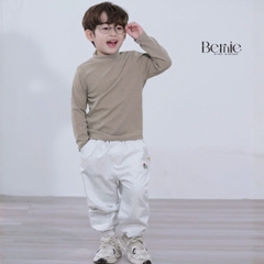 Áo giữ nhiệt cổ cao 3 phân dài tay basic màu trơn cho bé trai bé gái chất thun cotton 9 đến 28kg BERNIE T0725A45
