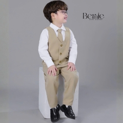 Set bộ vest hoàng gia 6 chi tiết dài tay màu nâu bé trai đi tiệc đi sự kiện size 9 tới 28kg BERNIE H0725B71