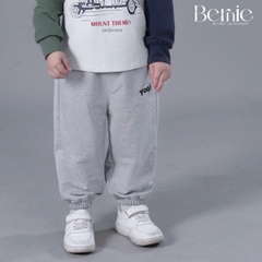 Quần dài quần nỉ da cá gấu bo chun họa tiết thêu chữ Yoo cho bé trai bé gái size 9 tới 25kg BERNIE T0925Q06