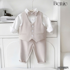 Set bộ vest hoàng gia 6 chi tiết dài tay màu nâu bé trai đi tiệc đi sự kiện size 9 tới 28kg BERNIE H0725B71