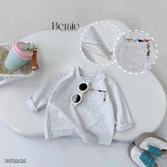 Áo thun áo phông tay dài họa tiết Animal unisex cho bé trai bé gái đi học đi chơi 9 đến 27kg BERNIE H0725A25