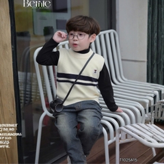 Áo gile len unisex bé trai bé gái 3 màu phối gấu phong cách hàn quốc cho bé trai 1 đến 7 tuổi BERNIE T1025A15