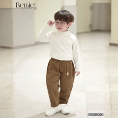 Quần kaki dài phối dây đính tag cho bé trai dáng baggy phong cách Hàn quốc size 9 tới 28kg BERNIE H0825Q30