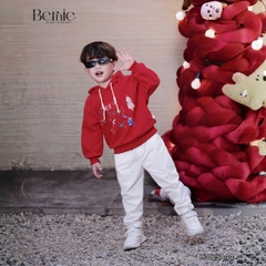 Áo noel áo hoodie tay dài màu đỏ giáng sinh cho bé trai bé gái Mery Christmas size 1 đến 7 tuổi BERNIE H1025A44