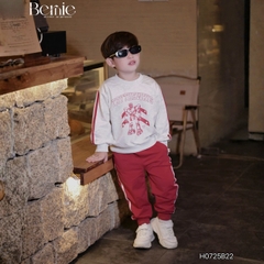 Set bộ thể thao dài tay chất cotton da cá họa tiết hoạt hình kèm quần dài size 9 tới 25kg BERNIE H0725B22 