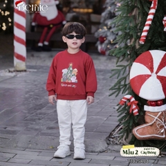 Áo Noel màu đỏ áo thun Giáng sinh dài tay cho bé trai bé gái size 1 đến 7 tuổi BERNIE T1025A04