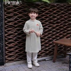 Set áo dài cách tân kèm quần cho bé trai chất lụa vân Thiên tử mặc Tết size 9 đến 25kg BERNIE H0925B11