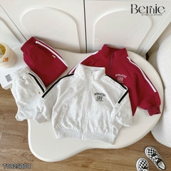 Set bộ thể thao khóa kéo cổ đứng kèm quần bo chun Athletic cho bé trai bé gái size 1 đến 7 tuổi BERNIE T0825B08