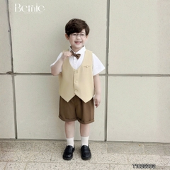  Set vest gi lê tay ngắn 4 chi tiết phối màu Classic Boy cho bé trai phong cách Hàn quốc size 8 tới 25kg BERNIE T1025B03
