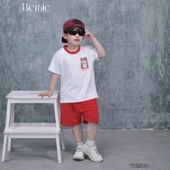  Set bộ thể thao cho bé trai áo thun tay ngắn họa tiết cún Puppy kèm quần short 9 tới 28kg BERNIE T1125B10