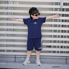Set bộ thể thao cotton áo tay ngắn thêu Bernie Boy kèm quần short cho bé trai bé gái size 1 đến 7 tuổi H1125B34