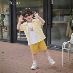 Set sơ mi 3CT Little Surfer cho bé trai áo sơ mi áo ba lỗ và quần short cho bé trai size 11 tới 28kg BERNIE H1225B30