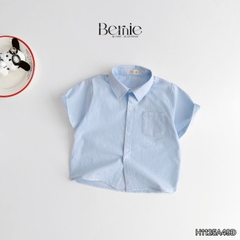 Áo sơ mi tay ngắn Basic nhiều màu unisex cho bé trai bé gái size 9kg tới 25kg BERNIE H1125A49Đ