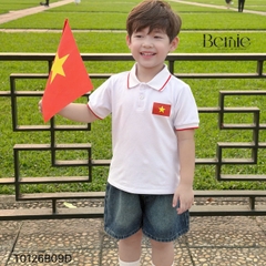Áo thun polo Lá cờ đỏ sao vàng em bé Việt Nam tay ngắn unisex bé trai bé gái 9-28kg BERNIE H0725A41