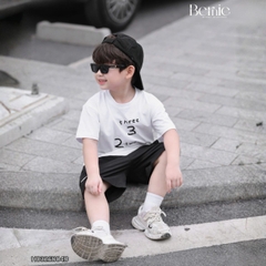 Set bộ thể thao Football cho bé trai áo tay ngắn họa tiết in chữ và số 10 kèm quần short size 9 tới 28kg BERNIE H1125B36