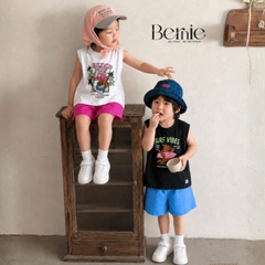 Set bộ unisex cho bé trai bé gái áo thun tanktop Style kèm quần short đi chơi đi biển size 1 tới 7 tuổi BERNIE H0326B36