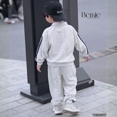 Set bộ thể thao bé trai áo hoodie tay dài cố phối dây kéo kèm quần dài BNE SPORTY 11 tới 28kg BERNIE T0526B17