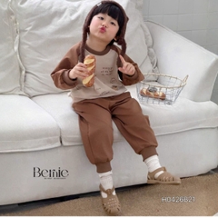 Set bộ thu đông phong cách Cool Dragon cho bé trai áo tay dài raplang kèm quần size 9 tới 26kg BERNIE H0426B21