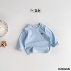 Áo thun cổ tròn áo cotton bozip thu đông dài tay thêu cún nhiều màu cho bé trai bé gái size 9 đến 25kg BERNIE H0826A02
