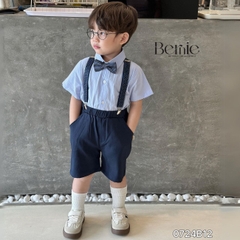 Set vest gile ngắn tay công tử hàn quốc túi khăn cho bé trai thôi nôi sinh nhật đi tiệc 1đến 7 tuổi BERNIE 0424B32