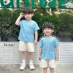 Áo thun unisex tay ngắn raplang chất cotton cho bé mặc đi học đi chơi 1 tới 7 tuổi BERNIE 0624A03