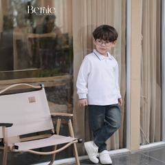 Set bộ polo tay dài chất polo cá sấu họa tiết huy hiệu cho bé trai size 1 đến 7 tuổi BERNIE 0724B34