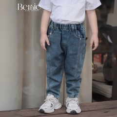 Quần jean dài quần denim can thân trước cho bé trai phong cách sành điệu size 11 tới 28kg BERNIE 25Q004