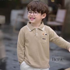 Set bộ polo dài tay chất polo cá sấu họa tiết thêu Gấu Boy kèm quần kaki dài cho bé trai size 1 đến 7 tuổi BERNIE T0425B45