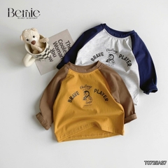 Áo thun áo phông dài tay raplang họa tiết Penguin unisex cho bé trai bé gái đi học đi chơi 9 đến 28kg BERNIE T0725A37