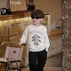 Set bộ thể thao dài tay chất cotton da cá họa tiết hoạt hình kèm quần dài size 9 tới 25kg BERNIE H0725B22 