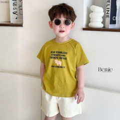 Quần sooc đùi linen kaki mềm bé trai bé gái unisex màu trắng nâu be BERNIE phong cách hàn quốc 7kg đến 30kg