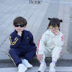 Set áo khoác thể thao khóa kéo cổ đứng kèm quần bo chun cho bé trai bé gái phong cách basic cao cấp size 1 đến 7 tuổi BERNIE H0925B36