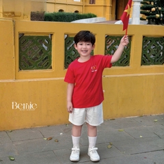 Áo thun áo Cờ đỏ sao vàng Việt Nam chất cotton tay ngắn unisex cho bé trai bé gái size 9 tới 28kg BERNIE H0226A24Đ