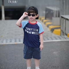 Set bộ thể thao cộc tay raplang phối màu họa tiết Everything và quần short bé trai size 9 tới 25kg BERNIE H1125B42