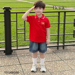 Áo thun polo Lá cờ đỏ sao vàng em bé Việt Nam tay ngắn unisex bé trai bé gái 9-28kg BERNIE H0725A41