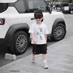 Set bộ thể thao Football cho bé trai áo tay ngắn họa tiết in chữ và số 10 kèm quần short size 9 tới 28kg BERNIE H1125B36